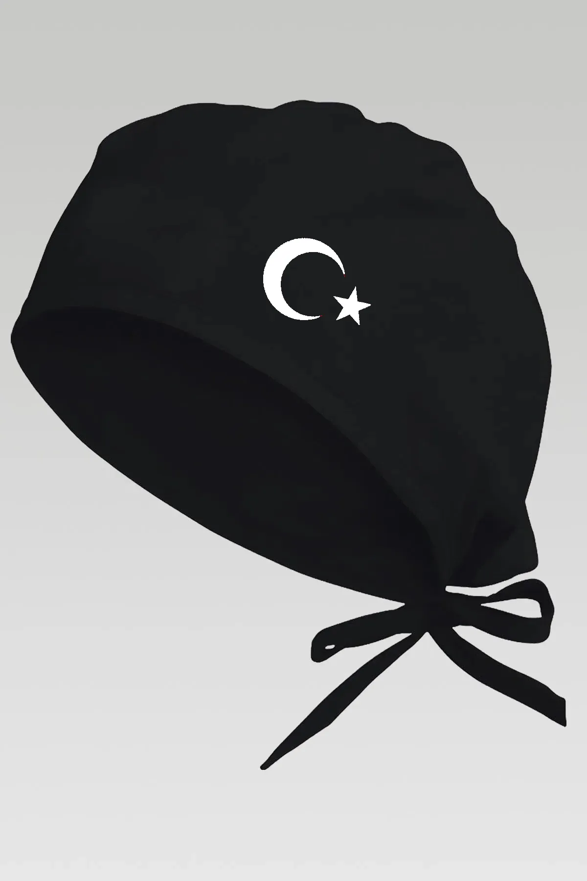 Beyaz Ay Yıldızlı Siyah Chef Bonesi | Özel Tasarım Aşçı Ve Şef Bonesi